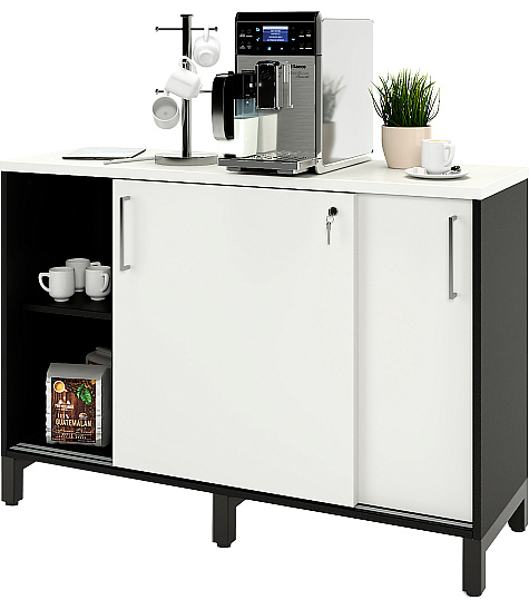 Локер ZAMM 2 полки МК 414 120х41,4х83,6 см фасад белый, корпус черный