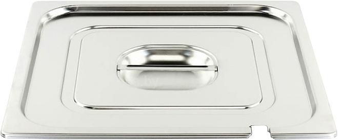 Крышка для гастроемкости Foodatlas GN-2/1 (650х530 мм) с отверстием для ложки, нерж. сталь