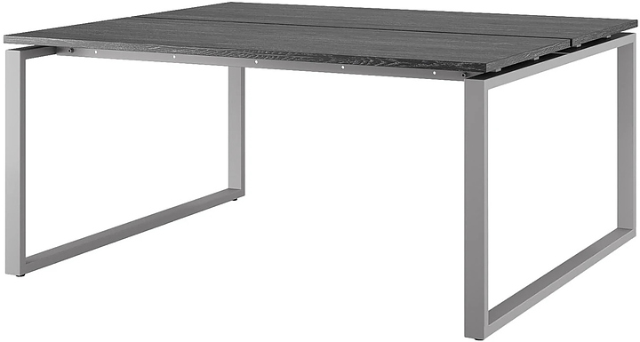 Стол офисный КОБОР O1/2-180/140 aluminum/glazed