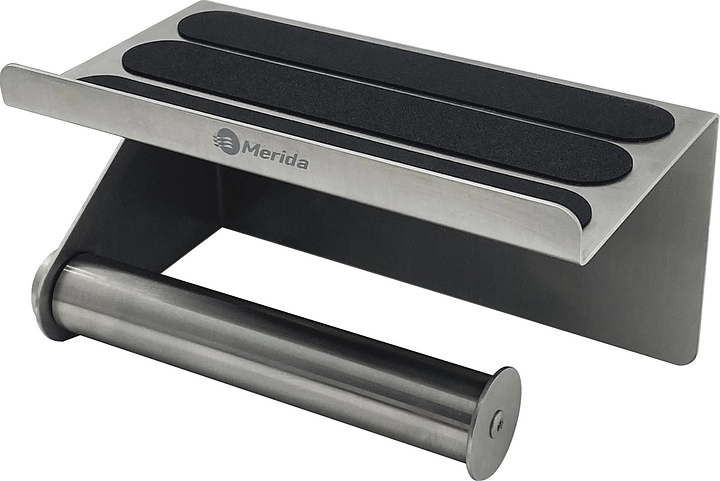 Держатель туалетной бумаги Merida STELLA R U3MS.R с полкой (нерж. сталь) матовая сталь