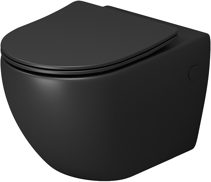 Унитаз подвесной с крышкой-сиденьем Grossman Color GR-4411BMS черный матовый