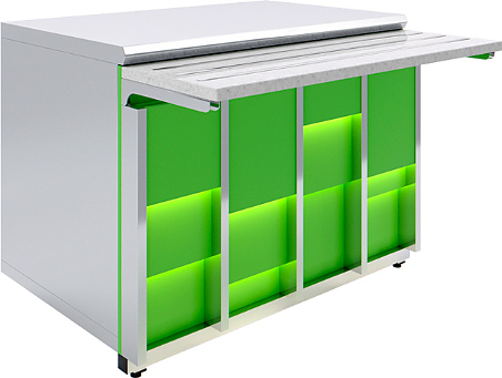 Прилавок нейтральный Luxstahl ПН-1200 Premium Neon