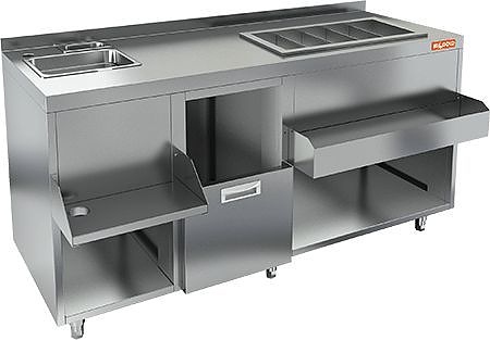 Барная станция HICOLD НБМКС-16/7БПК (с бортом, без ящиков)