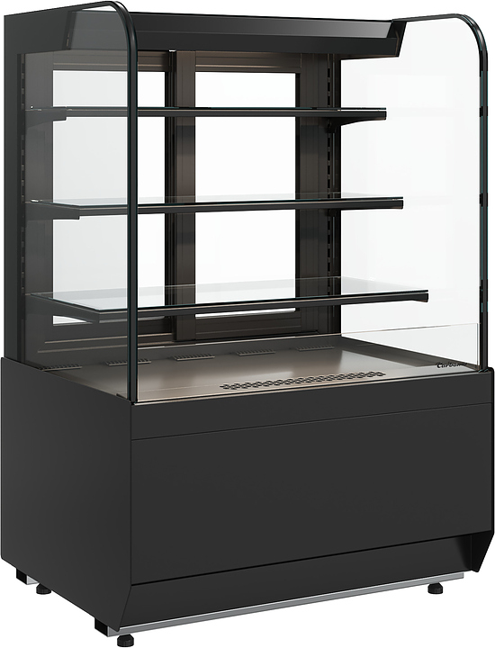 Витрина кондитерская Carboma Radius KR70 VM 0,9-2 Standard открытая (Techno 9005)