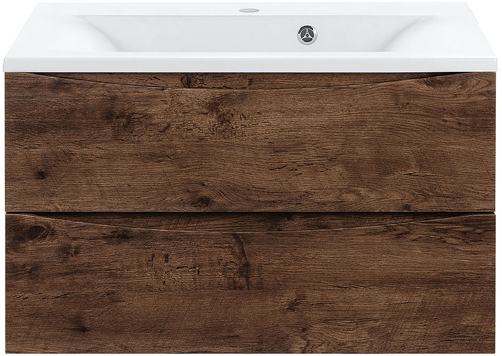 Тумба под раковину Vincea Mia 800 R.Wood 79х44,3 см, подвесная, темное дерево