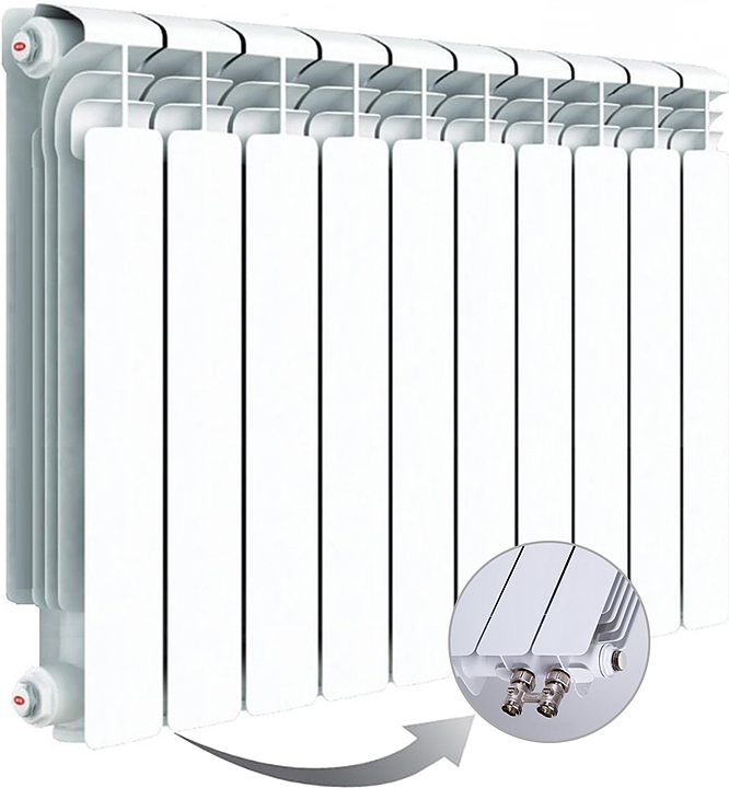 Радиатор Rifar Alum Ventil 500 (10 секций, левое нижнее подключение)