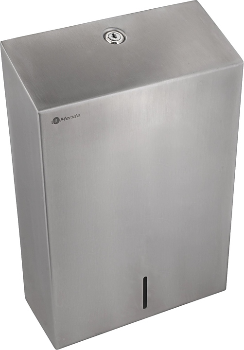 Диспенсер листовых бумажных полотенец Merida STELLA R MAXI ASA106.R Z-сложение (нерж. сталь) Anti Finger