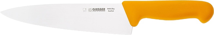 Нож поварской Giesser 8455 20 g L=20 см (нерж. сталь / пластик) с желтой рукояткой