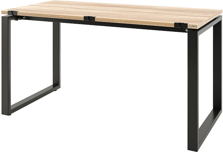 Стол офисный прямой ZAMM Зета 60х30 ТР 1400х700 с пропусками, дуб бардолино /черный муар