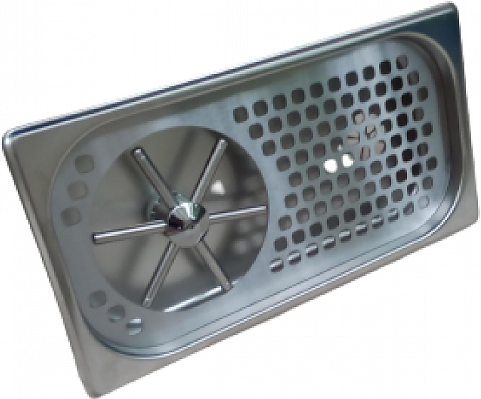Ринзер для питчера Rinser 327x176x40 врезной с сушильной сеткой, хром