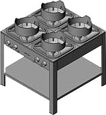 Плита газовая Вулкан KSB04 8188 WOK
