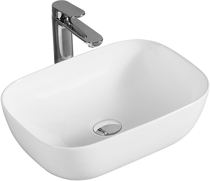 Раковина накладная Mira MR-5023 46х33 см, без отв. под смеситель, керамика