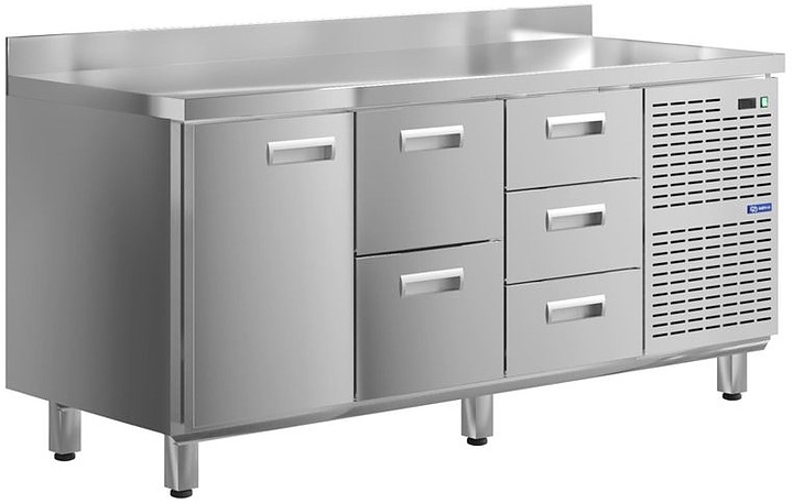 Стол холодильный KAYMAN КСХ-123/60 (1 дверь, 5 ящиков)