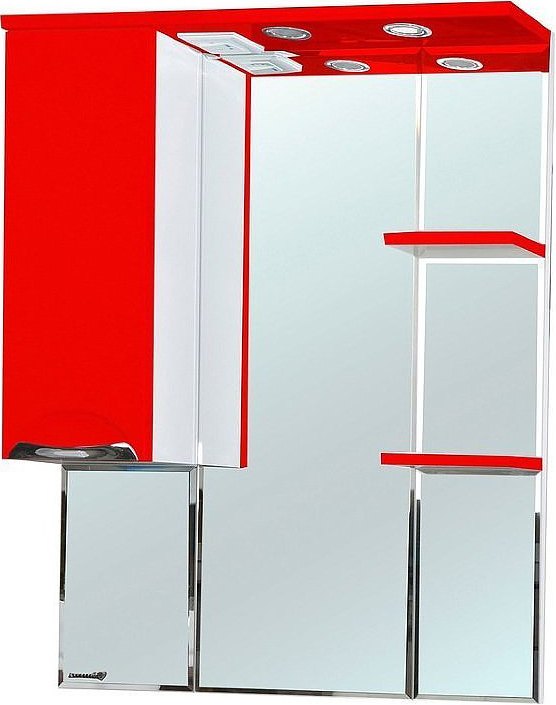 Зеркало Bellezza Альфа 75 L левое, красное