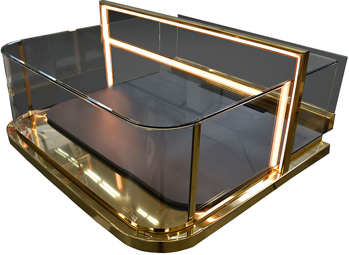 Витрина холодильная встраиваемая Finist Glassier Luxury Gold Slide GLGs-8/70/3