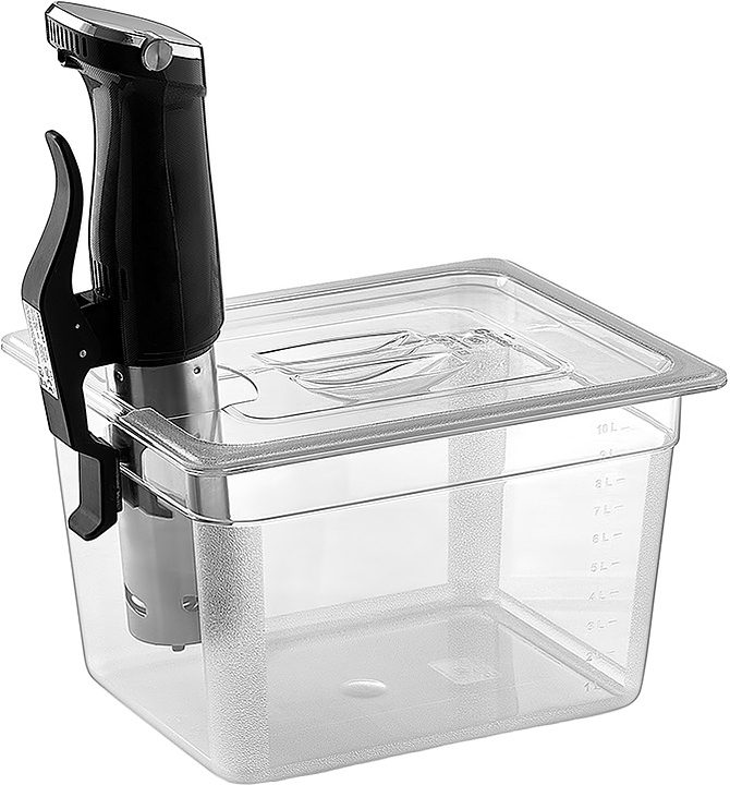 Крышка для гастроемкости с вырезом под су-вид Gastroplast GNPPLM-12 GN 1/2 (325х265 мм) полипропилен прозрачная