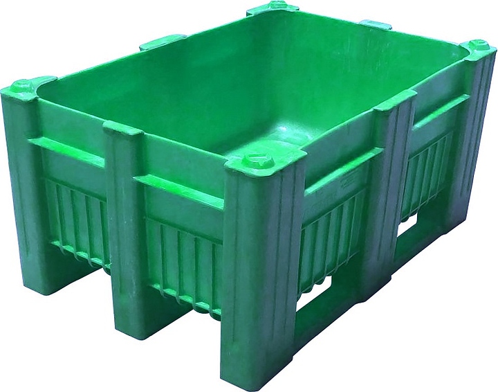 Контейнер ТАРА.РУ C-Box 1208 S (540) 1200х800х540 мм (сплошной на полозьях) зеленый