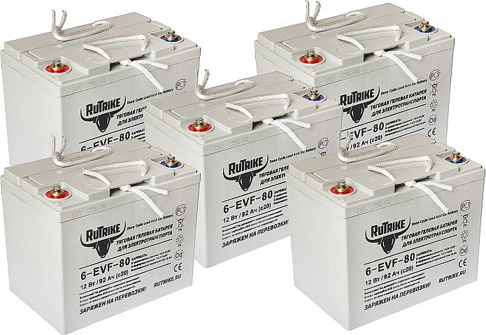 Комплект тяговых гелевых аккумуляторов Rutrike 6-EVF-80 (60V80A/H C3)