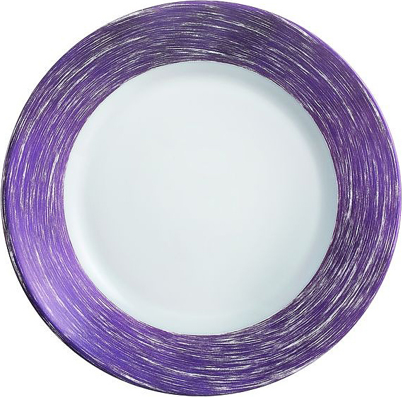 Тарелка Arcoroc Brush L0769 25,4 см, бело-сиреневая