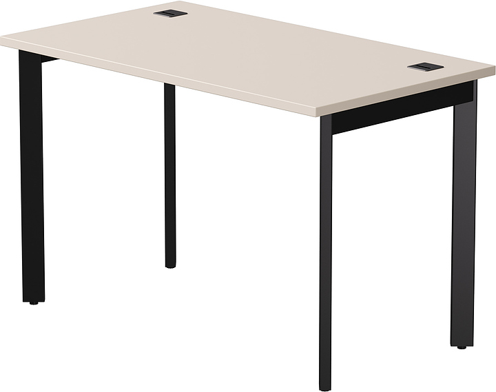 Стол офисный Everprof EVO 1180х670х755 мм (ЛДСП / металл) опоры 45гр, кашемир / черный