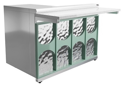 Прилавок кассовый универсальный Luxstahl КК-1200 Premium Mirror (Зеркало)