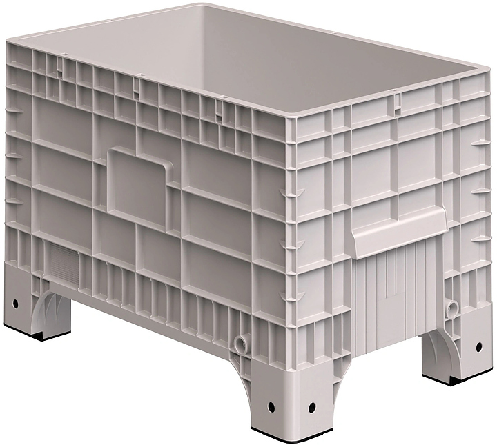 Контейнер iPlast iBOX 11.605 1020х640х675 мм на ножках, сплошной, светло-серый