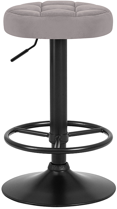Табурет барный DOBRIN 5008-LM-N BRUNO BLACK (серый велюр) 2 шт.