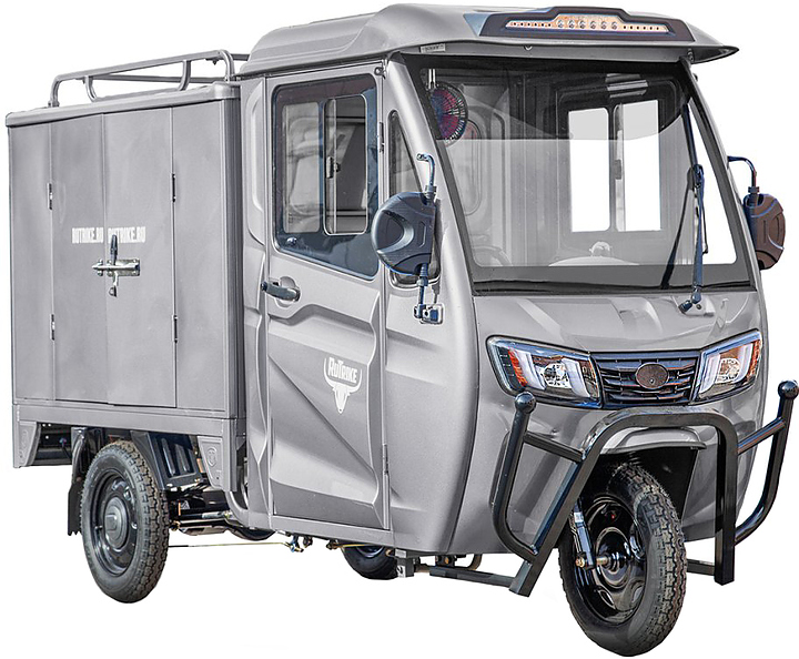 Электроцикл грузовой Rutrike Карго Кабина Дуал серый