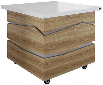 Салат-бар нейтральный без верхней полки Куб Luxstahl СБНК-1000 Premium Zigzag (столешница из искусственного камня)