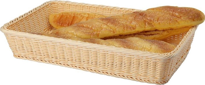 Корзина плетеная для хлеба Sunnex C04074 52,5х33 см h=10,5 см (полиротанг) прямоугольная бежевая