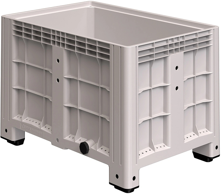 Контейнер iPlast iBOX 11.602 1200х800х800 мм на ножках, с пробкой 2", светло-серый