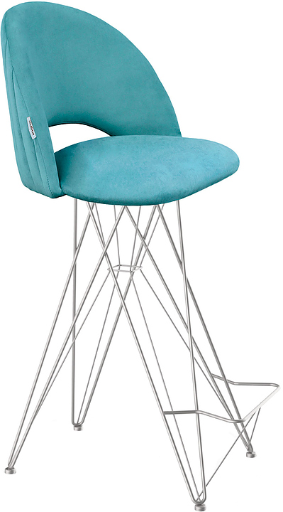 Стул барный Sheffilton SHT-ST34-1/S66 голубая пастель / хром лак