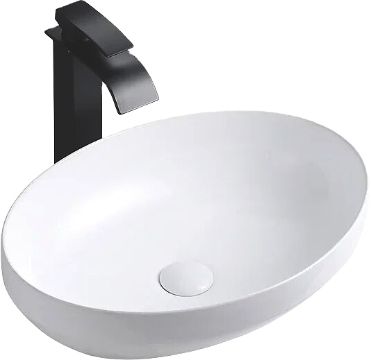 Раковина накладная Mira MR-3751 51х37 см, без отв. под смеситель, керамика