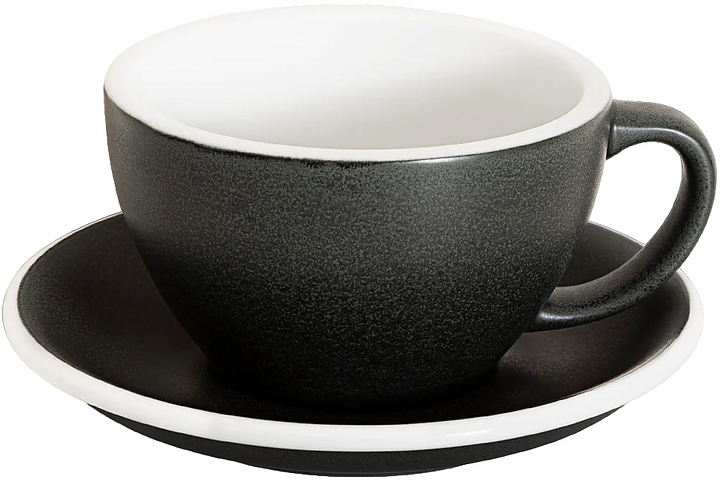 Кофейная пара Loveramics Egg Latte Cup C088-165BAN/190BAN 300 мл, антрацит (anthracite)