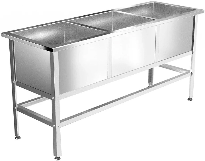 Ванна моечная GPSteel ВМ-3 1550/530/850 Эконом