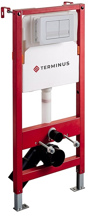 Система инсталляции для унитаза Terminus 31i50х112R 4 в 1, клавиша хром, крепеж, шумоизоляция