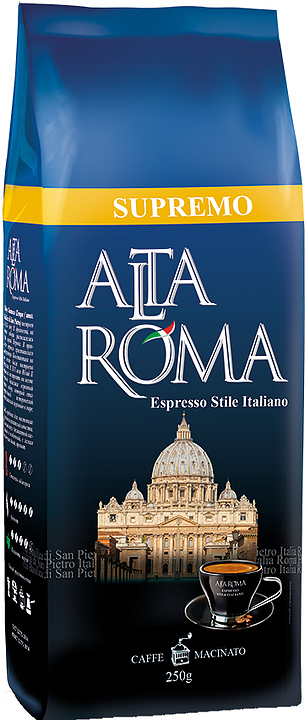 Кофе свежеобжаренный Alta Roma SUPREMO  (арабика, молотый, 0,25 кг)