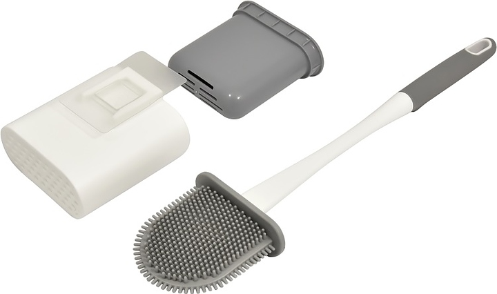 Ершик туалетный Puff Solinne 2522.026 Base (АБС-пластик с силиконовой щетиной) бело-серый
