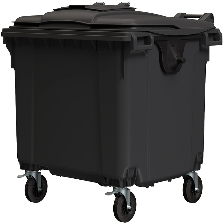 Контейнер для мусора iPlast 22.C19.W 1100 л с мини-крышкой, темно-серый