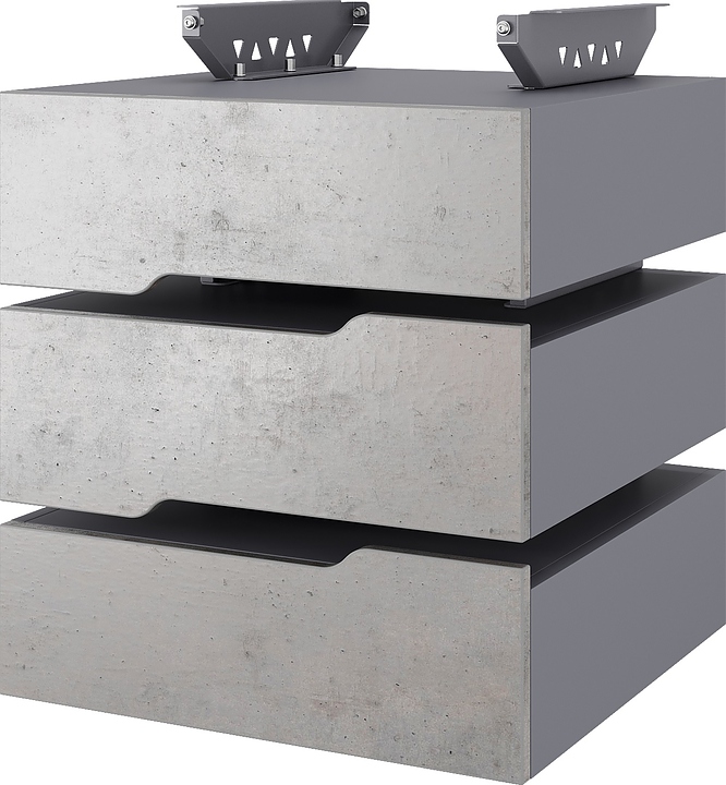 Тумба подвесная КОБОР T-3 graphite/chicago