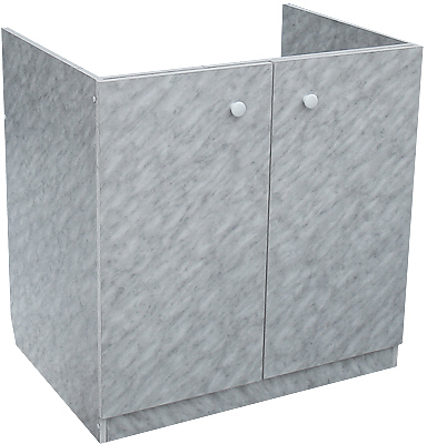 Подстолье для мойки ЛесМаркет 800х600 белый мрамор, 2 двери в комплекте