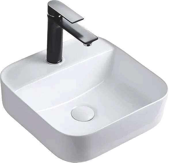 Раковина накладная Mira MR-3914 39х39 см, с отв. под смеситель, керамика