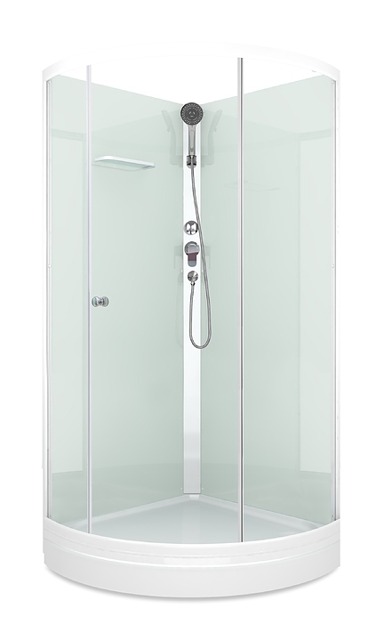Душевая кабина без крыши Domani-Spa Simple 99 Eco DS01ESm99LWCl00 90х90 см