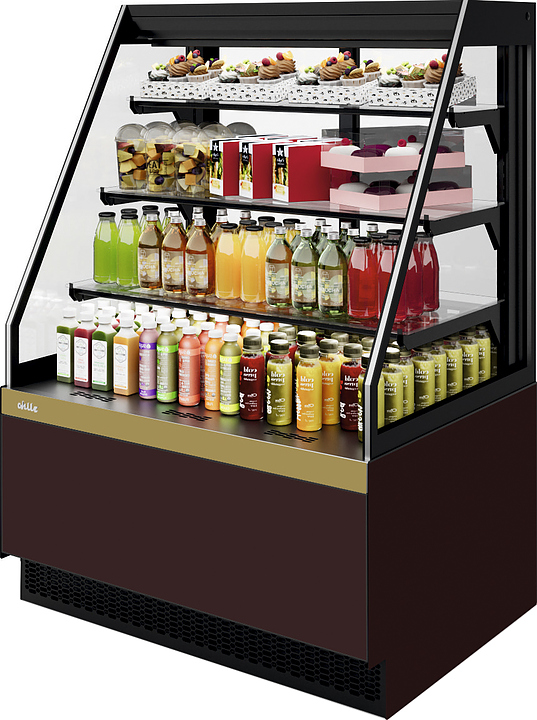 Витрина кондитерская открытая Chilz VETE II KUB OFT 90 шоколад, золотой глянец