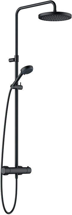 Душевая система KLUDI Logo Dual Shower System 6808239-00 с термостатом, черная матовая