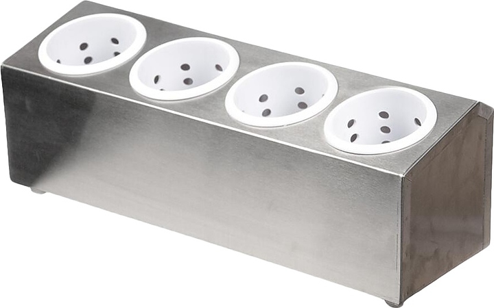 Контейнер для столовых приборов P.L. Proff Cuisine СUH-4 / JQ-OT228EP 51х15,5х17,5 см 4 емкости (нерж. сталь / пластик)