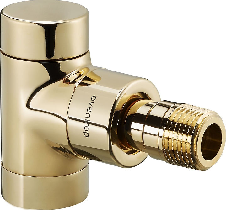 Вентиль запорный угловой Oventrop Combi E 1166072, ДУ 15, PN 10, Rp 1/2" (ВР) - R 1/2" (НР), латунь, позолоченный