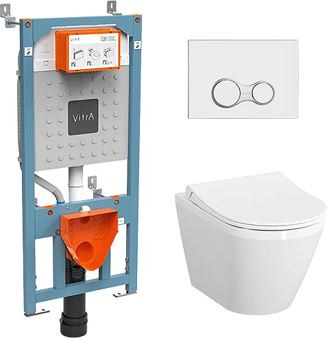 Унитаз подвесной с инсталляцией и сиденьем Vitra Integra Round 9856B003-7205