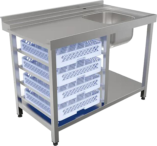 Стол для посудомоечной машины КОБОР СПМ/3-120/70/П