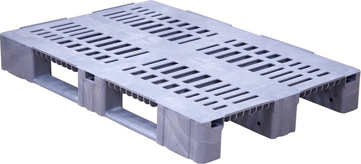 Паллет универсальный ТАРА.РУ TR 1208-3 (R) 1200х800х150 мм (перфорированный на 3 полозьях (версия 2))